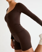 Classic Seamless Long Sleeve Top - Chocolate Brown