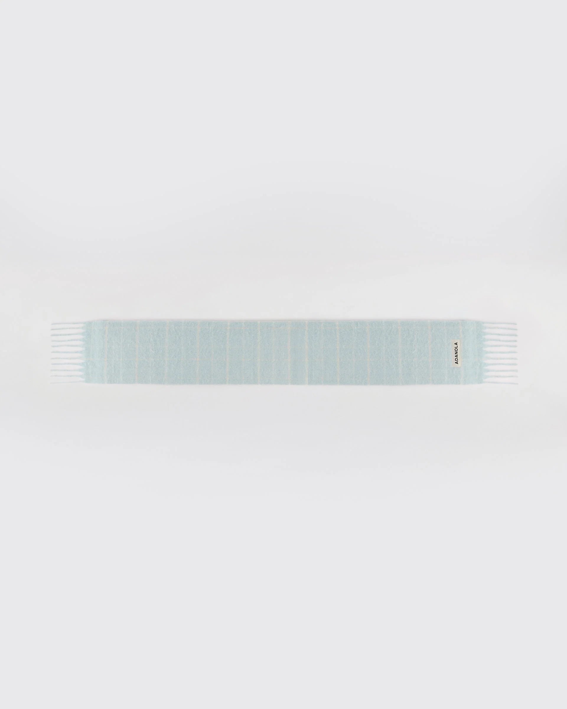 Brushed Checked Scarf - Light Blue