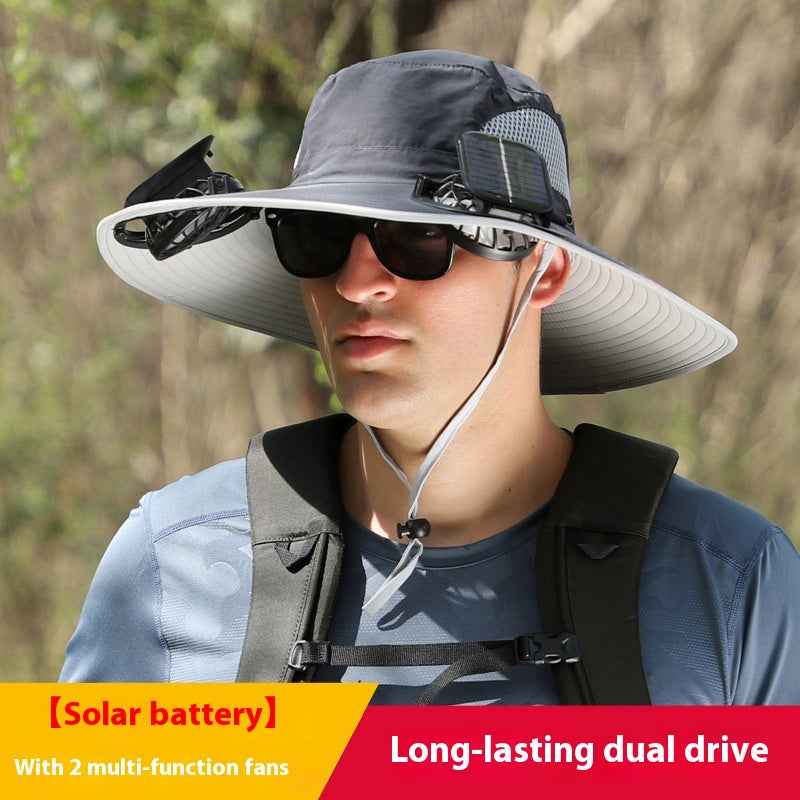 Solar Rechargeable Dual-Fan Sun Hat