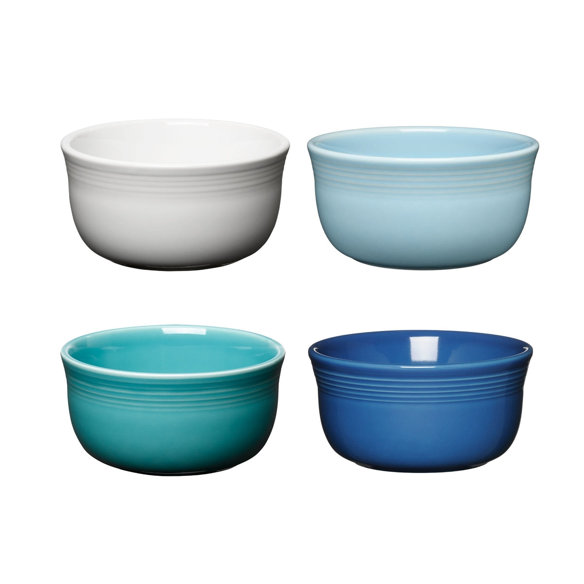 Mixed Coastal Blues All-Purpose 6-Inch 28OZ Gusto Bowls, Set of 4