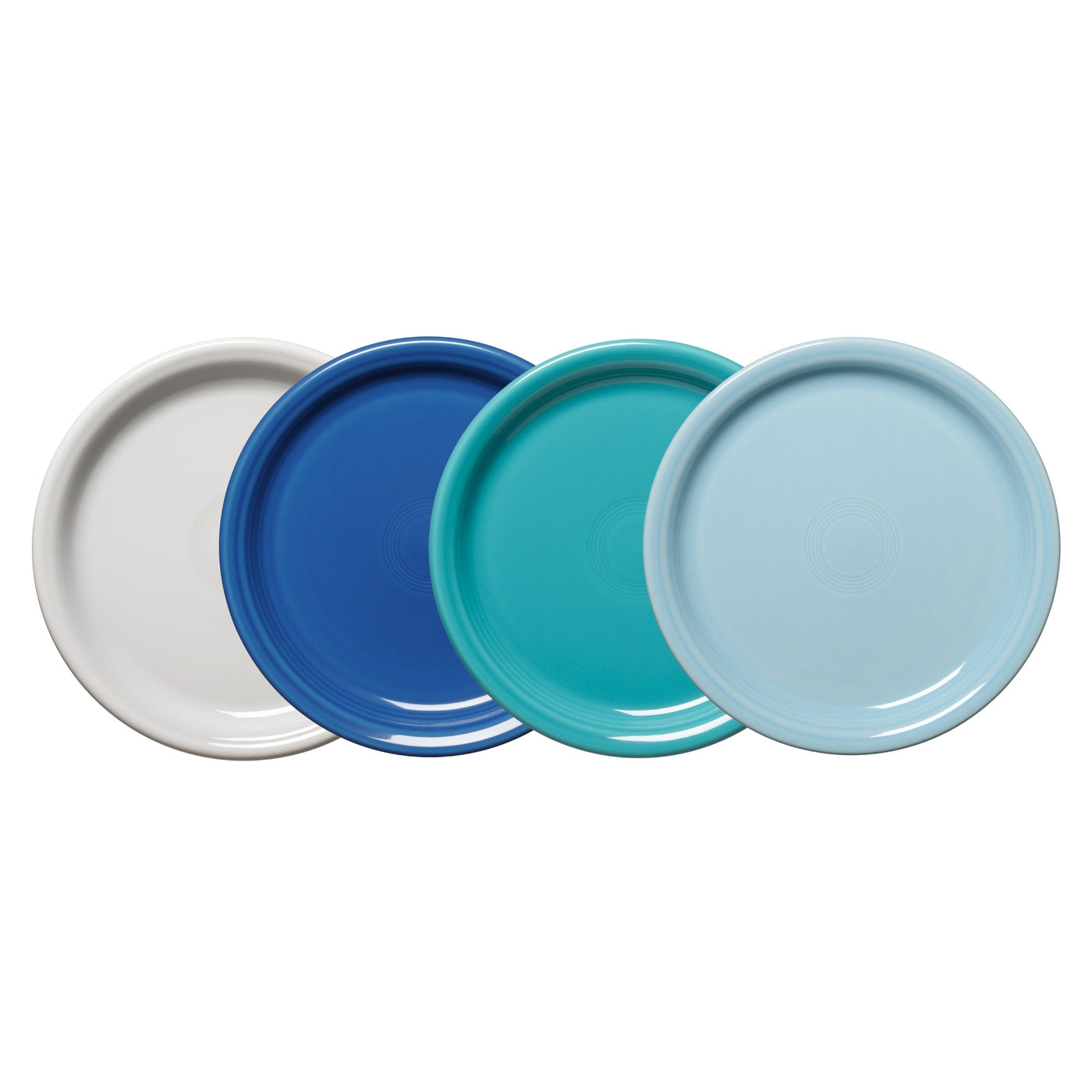 Mixed Coastal Blues Bistro Coupe 9 Inch Luncheon Plate, Set of 4