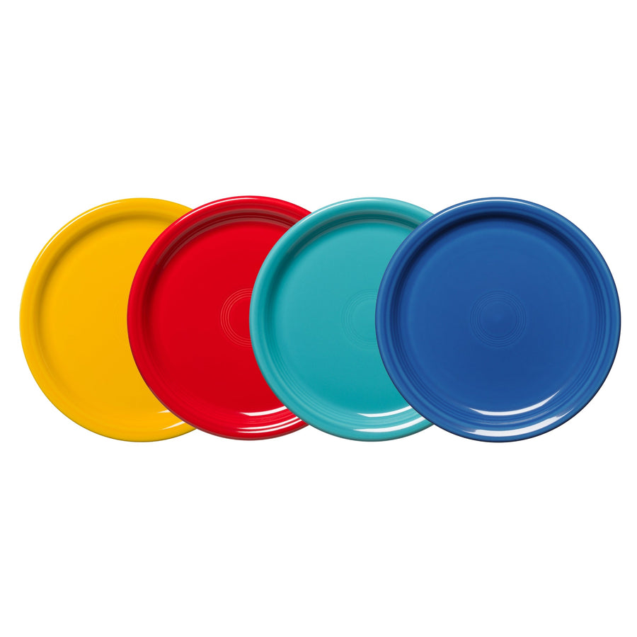 Mixed Vibrant Bistro Coupe 9 Inch Luncheon Plate, Set of 4