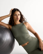 Ultimate Scoop Back Tank - Olive Green