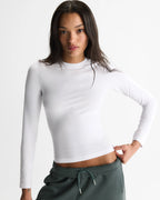 Soft Modal Long Sleeve Top - White