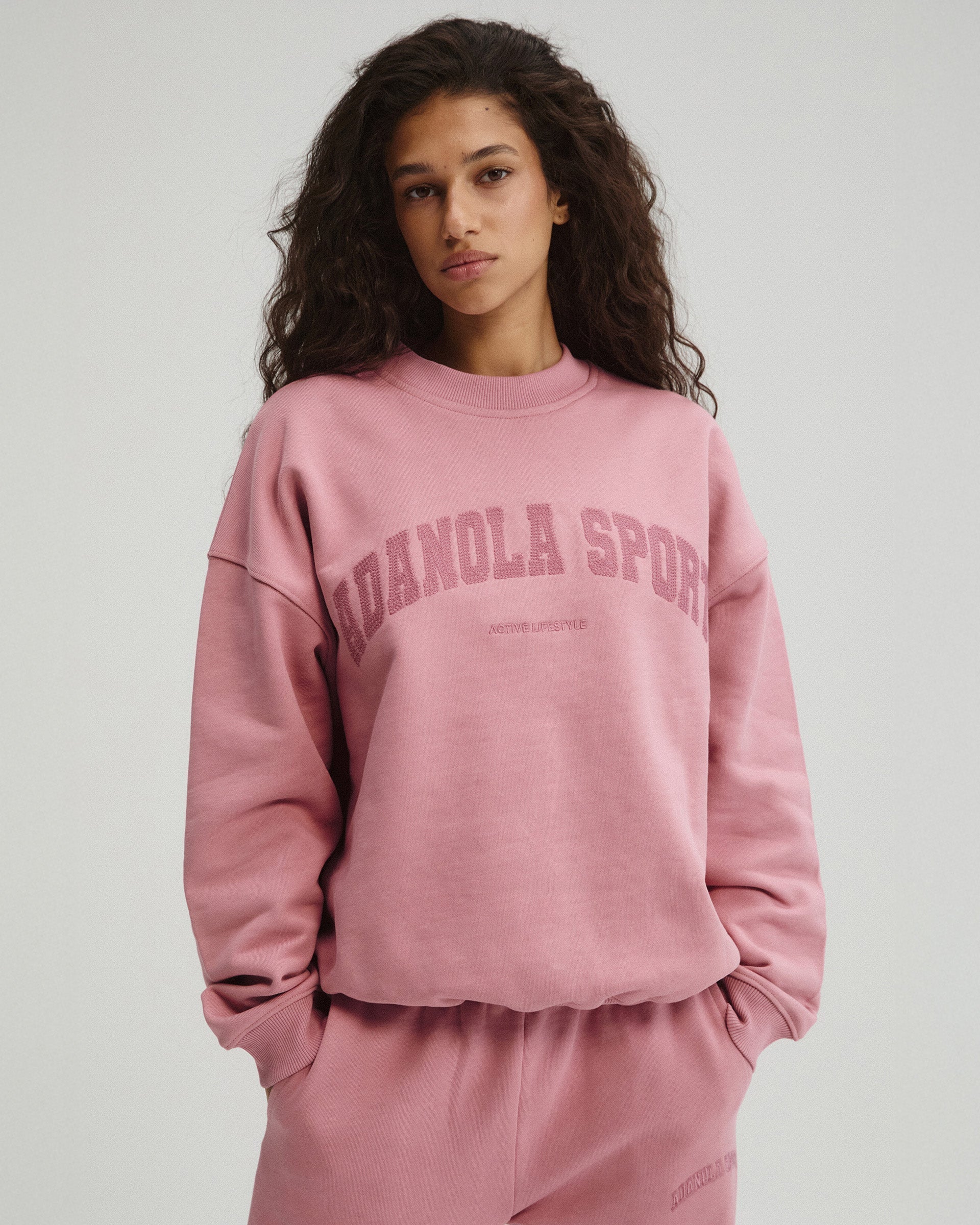 AS Chain Stitch Oversized Sweatshirt - Dusty Pink