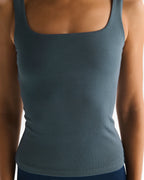 Soft Modal Rib Square Neck Cami Top - Storm Blue