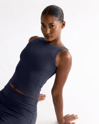 Ultimate Scoop Back Tank - Midnight Blue