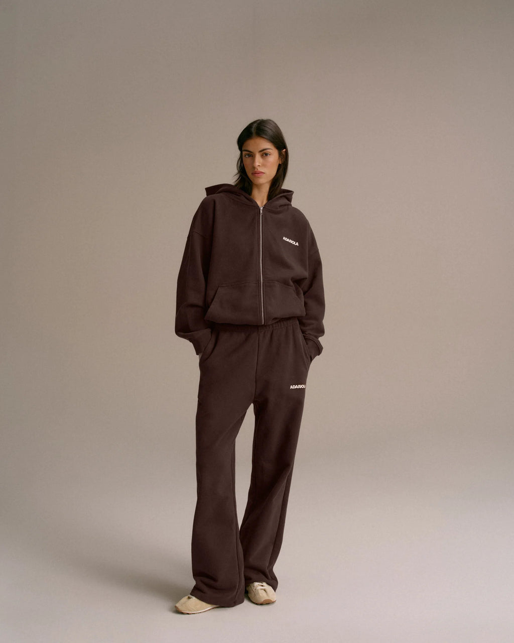 Movement Oversized Full Zip Hoodie - Chocolate Brown