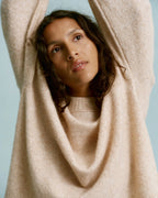 Knit Oversized Crew Sweatshirt - Oatmeal