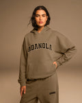 Varsity Oversized Hoodie - Khaki Beige