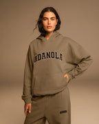 Varsity Oversized Hoodie - Khaki Beige