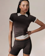 Soft Modal Short Sleeve Top - Coffee Bean