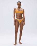 Contrast Bikini Bottom - Mango Orange/Marshmallow White