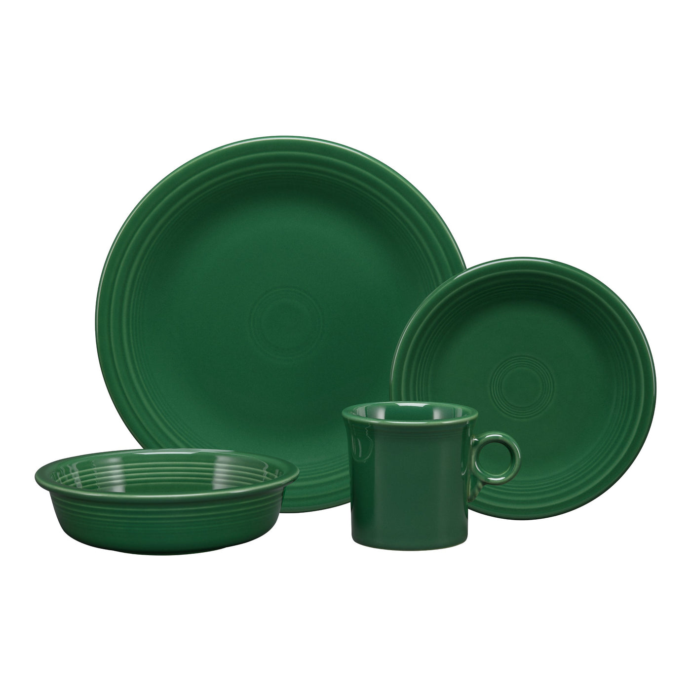 Classic Rim 4-Piece Dinnerware Set, Service for 1