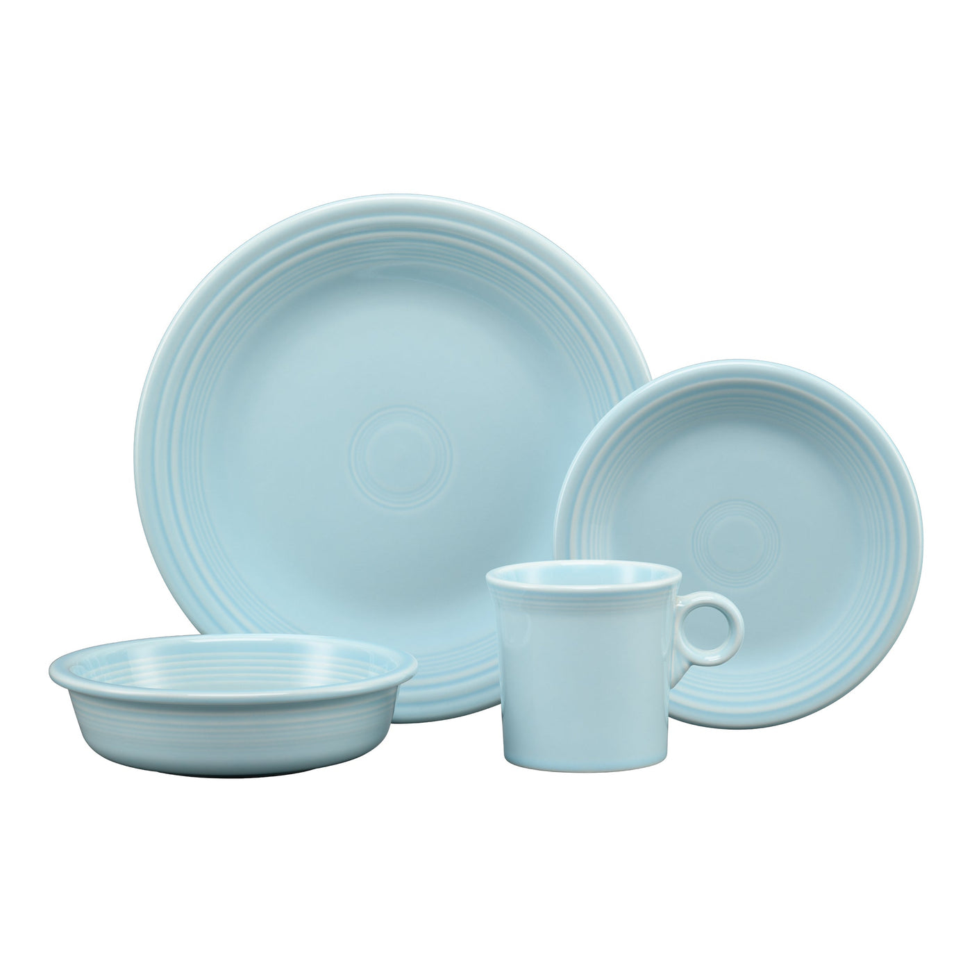 Classic Rim 4-Piece Dinnerware Set, Service for 1