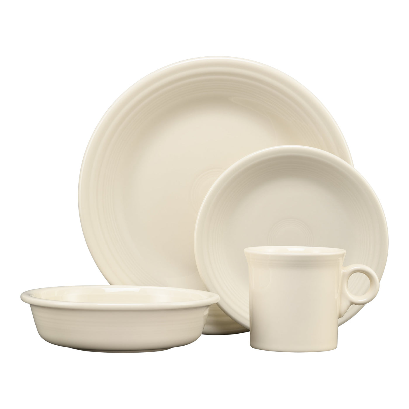 Classic Rim 4-Piece Dinnerware Set, Service for 1