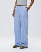 Cotton Stripe Pull On Pants - Blue/White