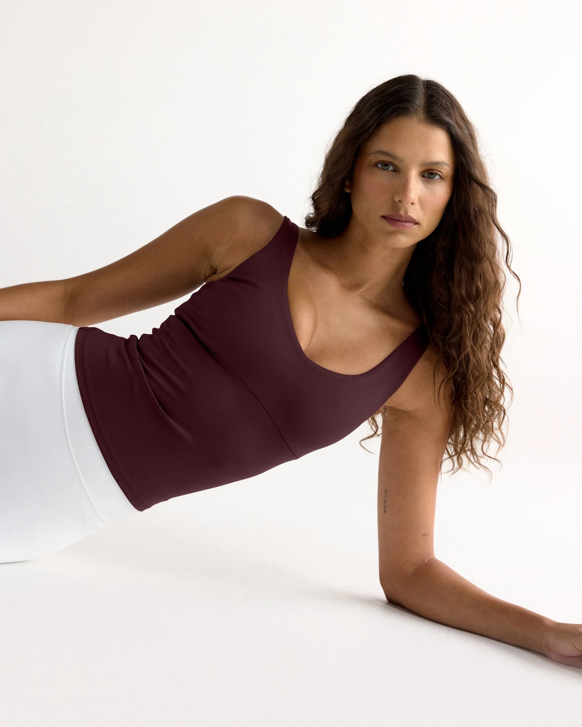 Ultimate V-Neck Top - Mulberry Red