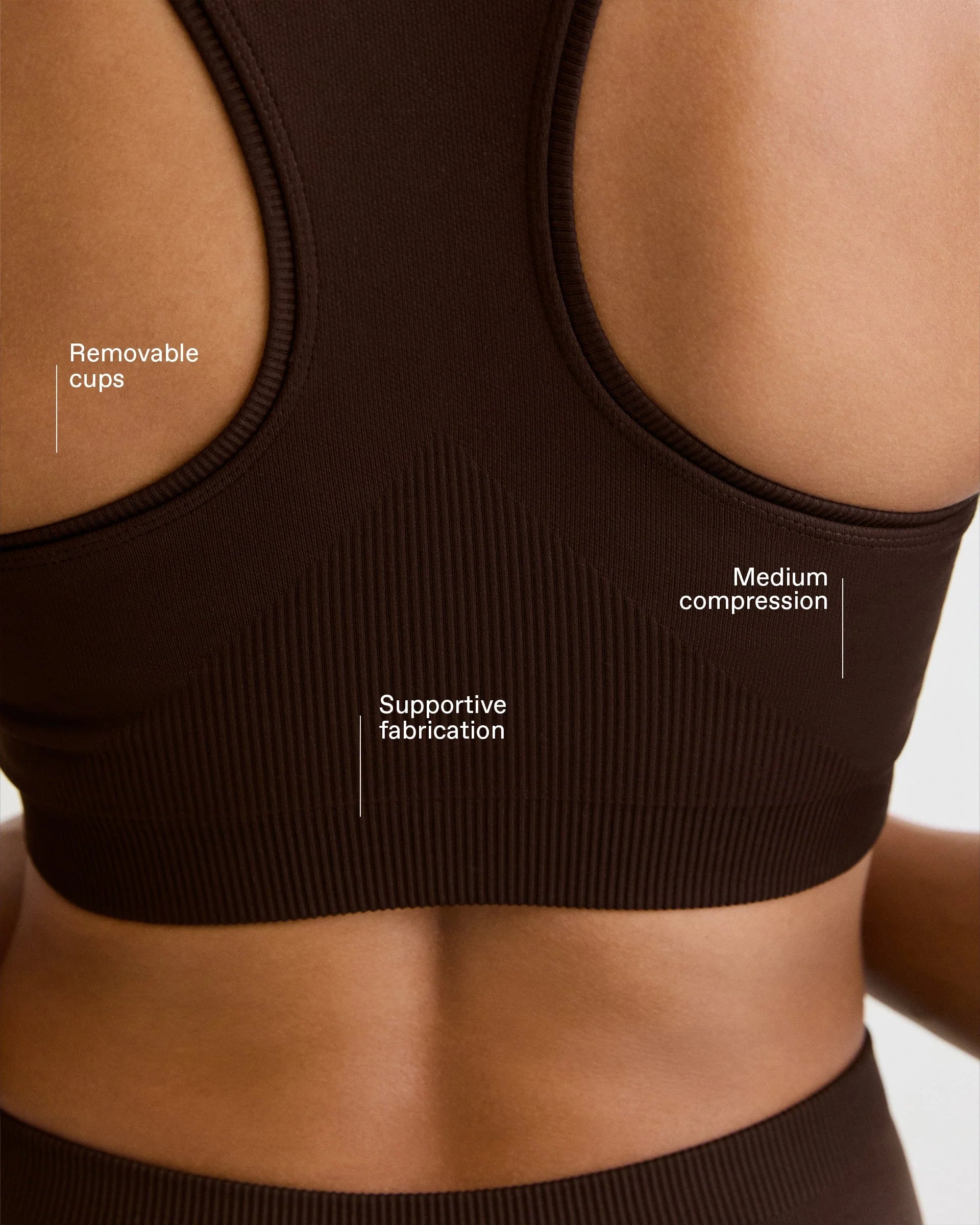 Classic Seamless Racer Back Bra - Chocolate Brown