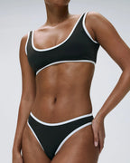 Contrast Bikini Bottom - Coffee Bean/Marshmallow White