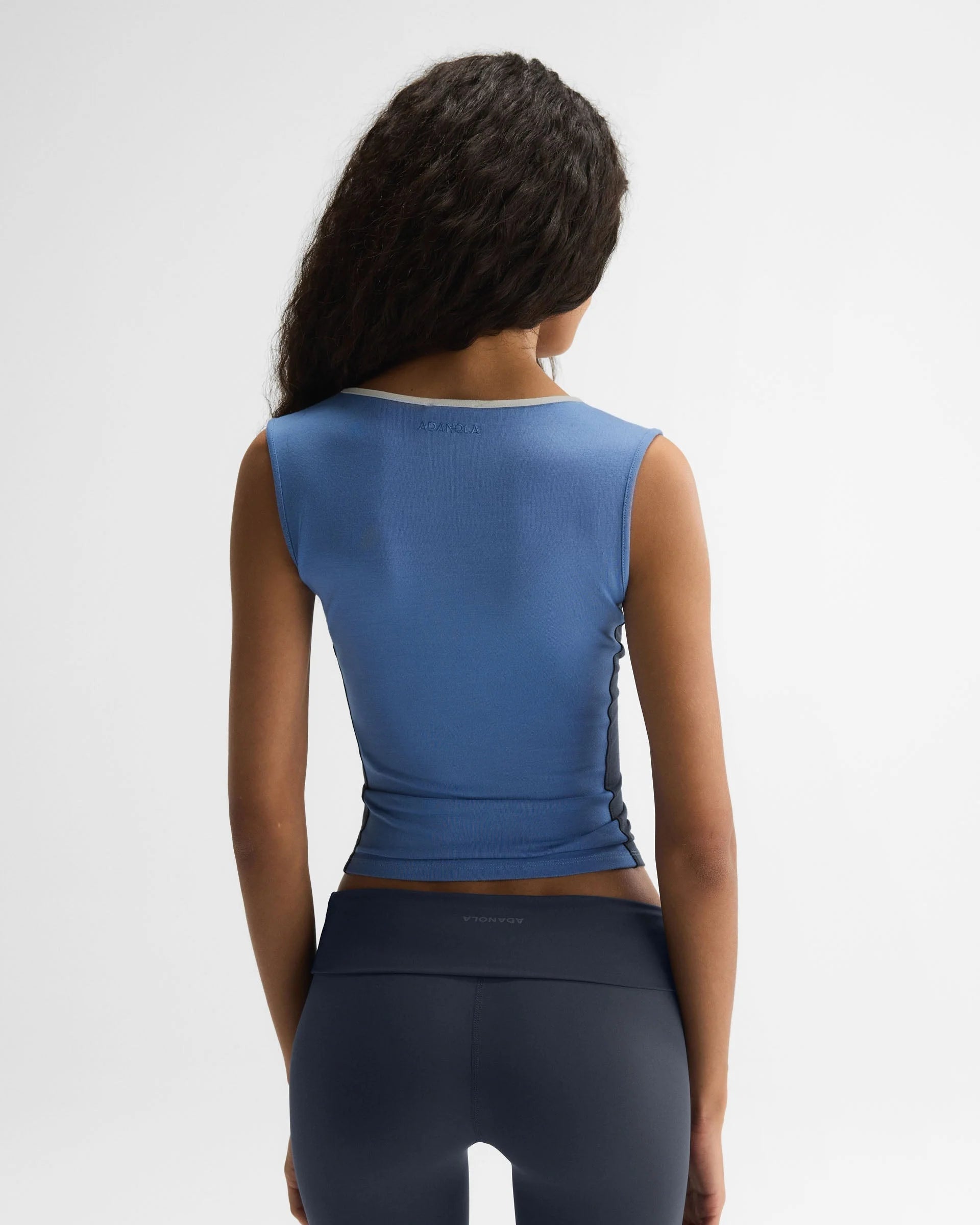 Modal Soft V-Neck Detail Top - Blossom Blue