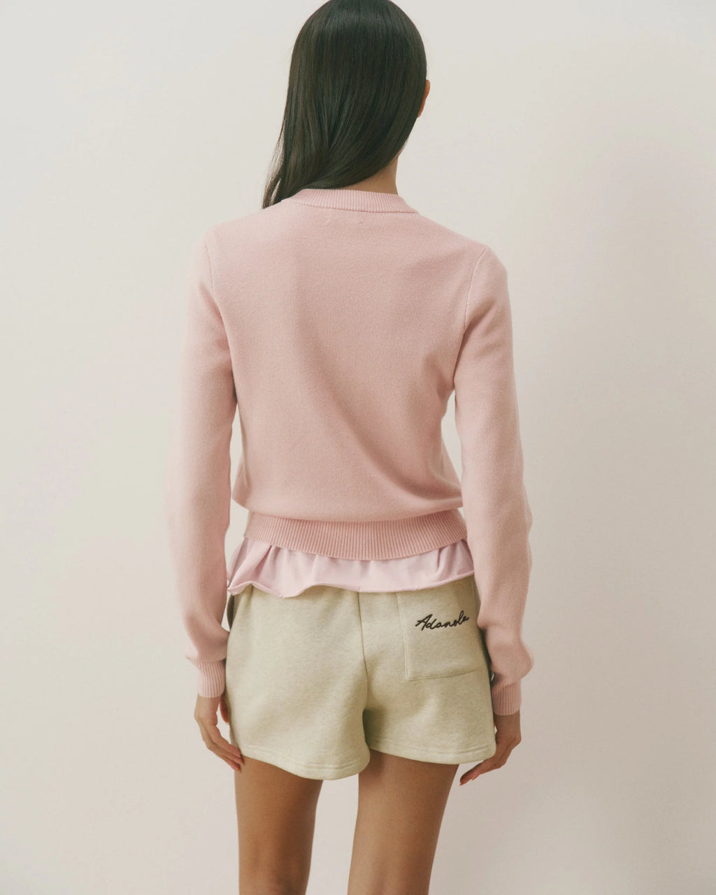 Varsity Knit Zip Through Cardigan - Pink