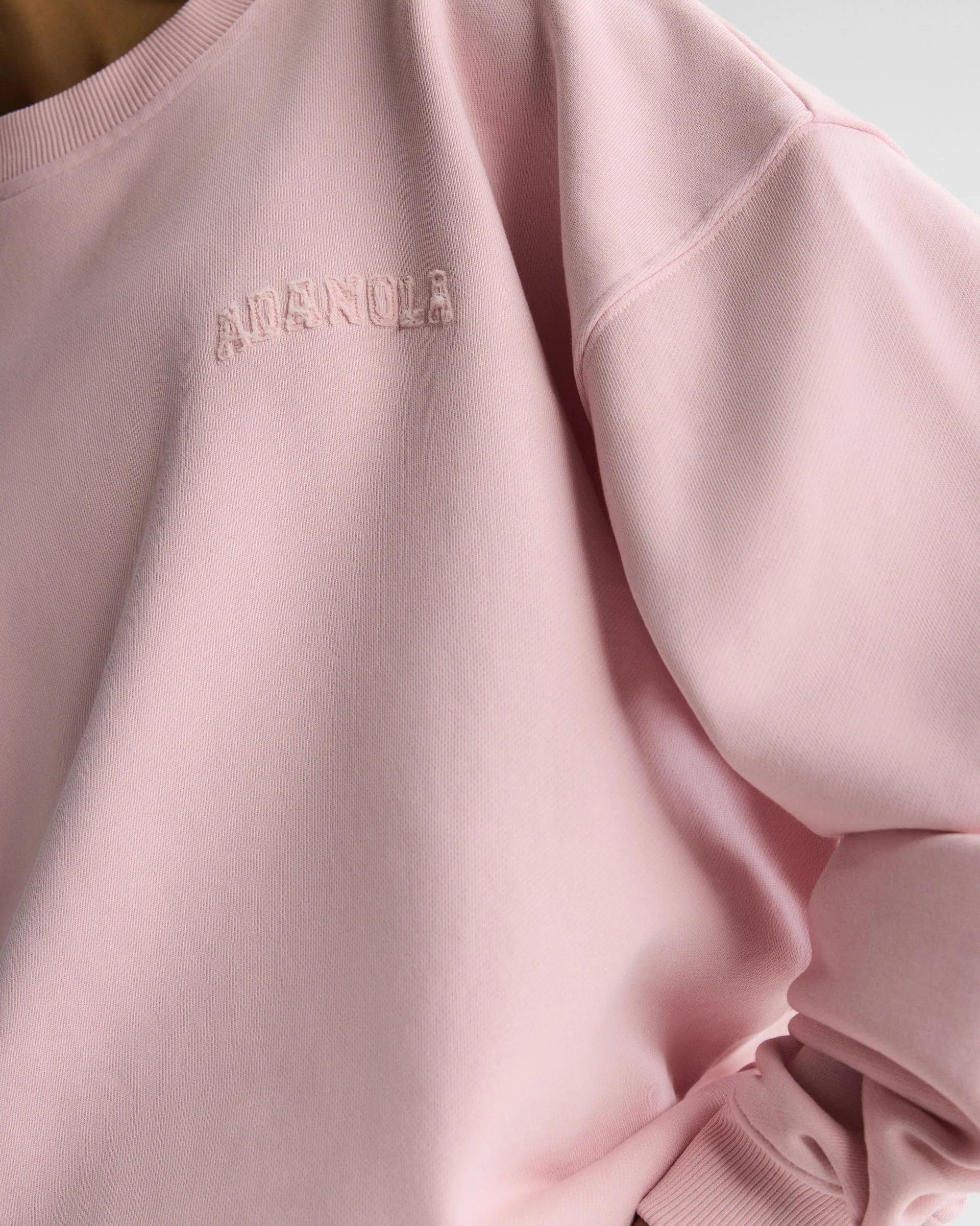 Varsity Applique Washed Oversized Sweatshirt - Soft Pink