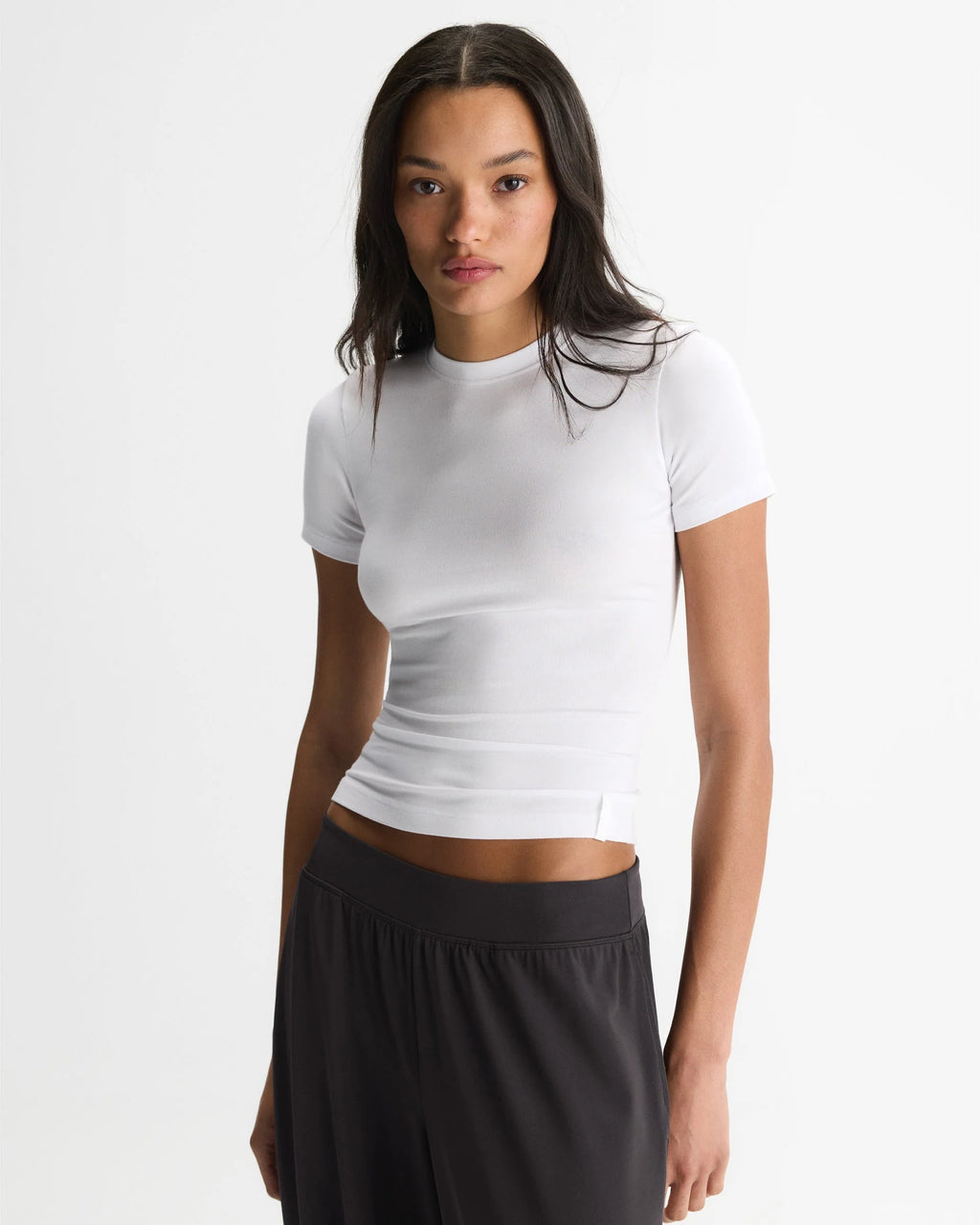 Soft Modal Short Sleeve Top - White