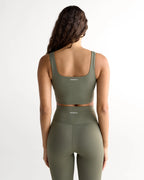 Ultimate Square Neck Bra - Olive Green