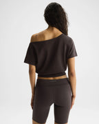 Asymmetric Knit Top - Coffee Bean