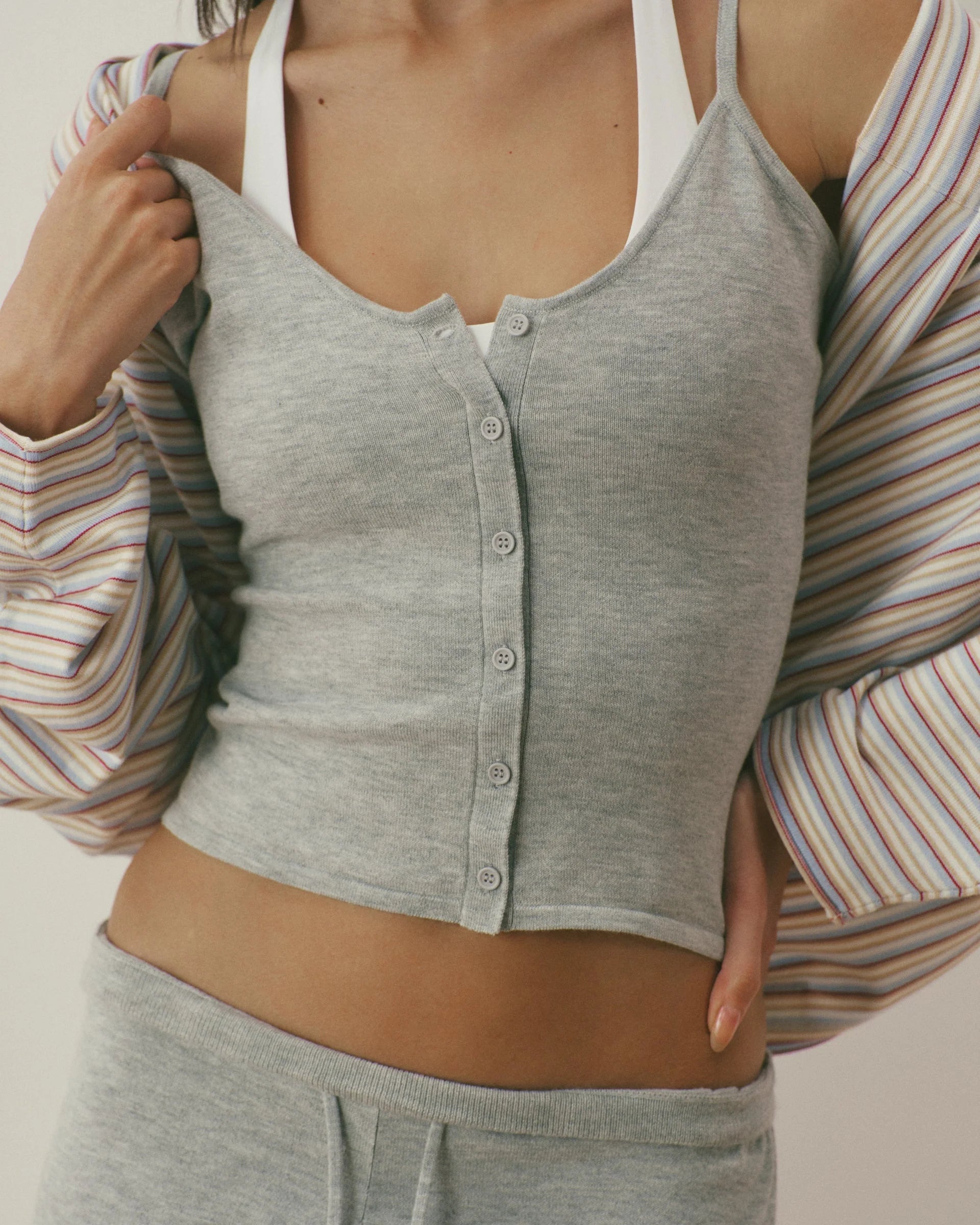 Knit Cami Top - Grey Melange