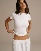 Cotton Short Sleeve Top - White