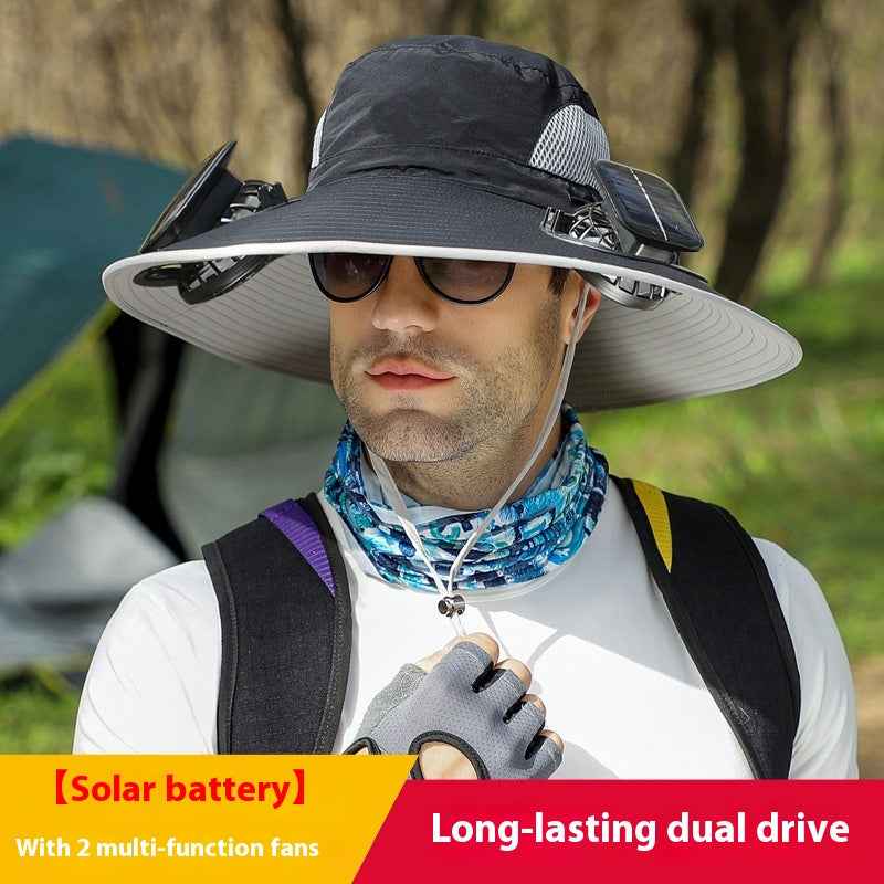Solar Rechargeable Dual-Fan Sun Hat