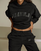 Varsity Loose Fit Hoodie - Black