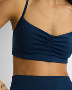 Ultimate Ruched Open Back Bra - Navy Blue