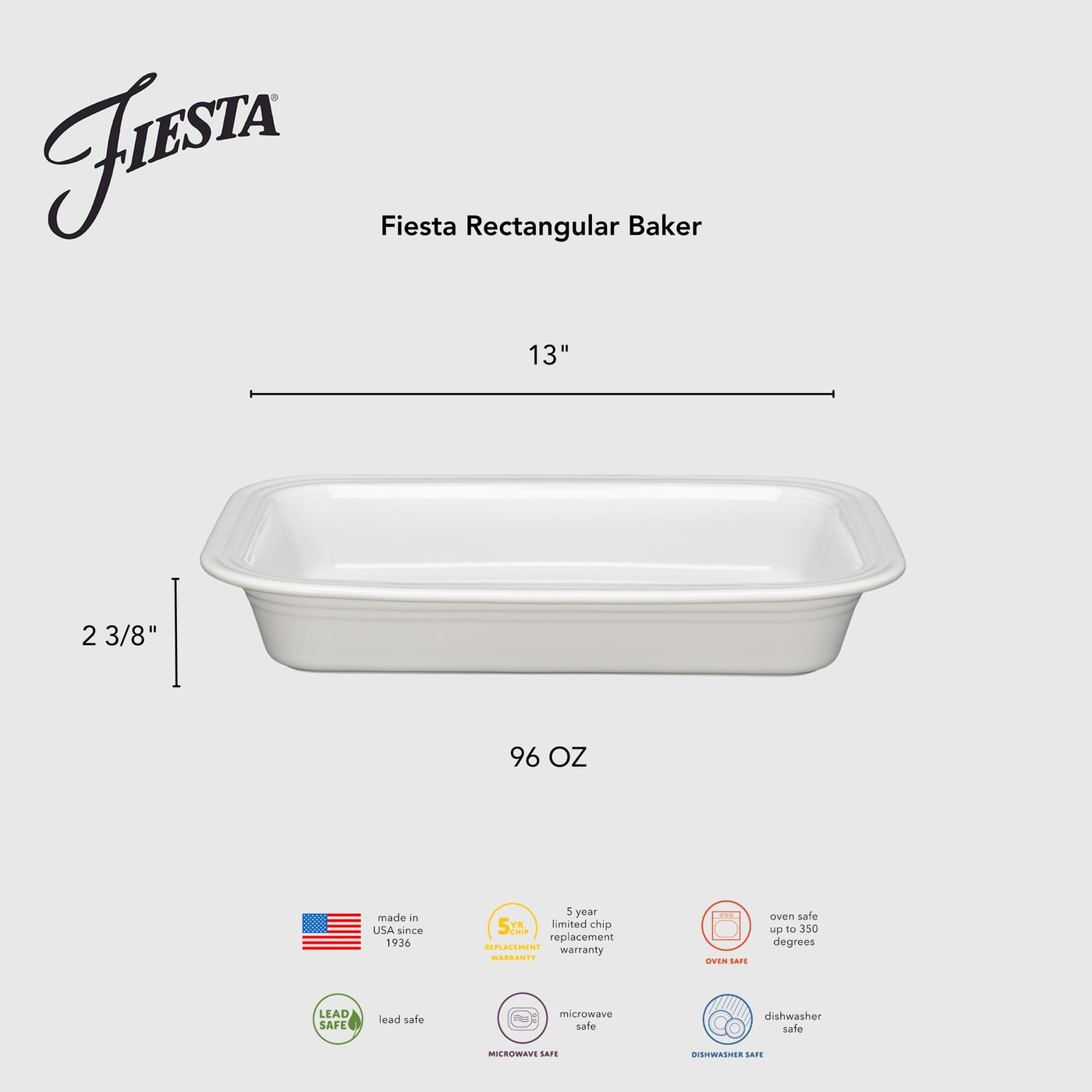 Rectangular 9x13 Inch Baker 3 Quart