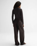 Linen Blend Pants - Coffee Bean