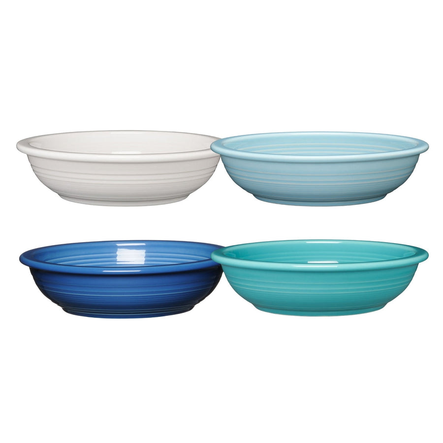 Mixed Coastal Blues Classic Rim 8 3/8-Inch 34OZ Pasta Bowls, Set of 4