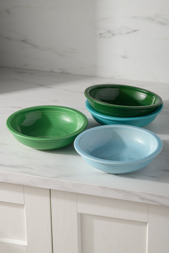 Mixed Aegean Classic Rim 8 3/8-Inch 34OZ Pasta Bowls, Set of 4