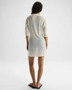 Semi Sheer Collared Dress - Marshmallow White