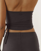 Modal Halter Wrap Top - Coffee Bean