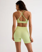 Classic Seamless Cross Back Bra - Washed Lime Green