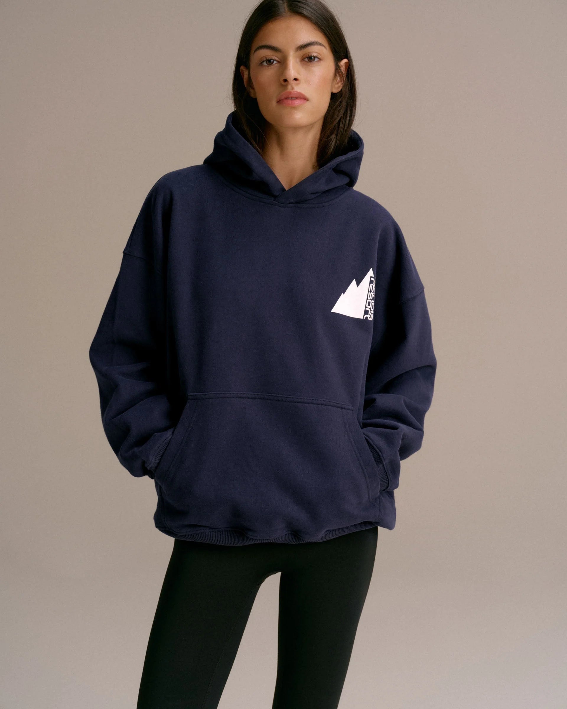Peaks Oversized Hoodie - Navy Blue
