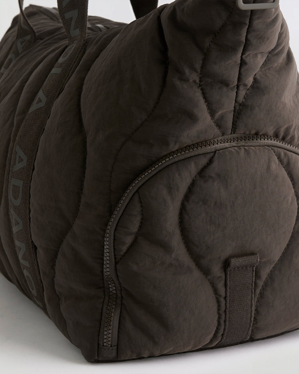 Quilted Nylon Duffle Bag - Coffee Bean