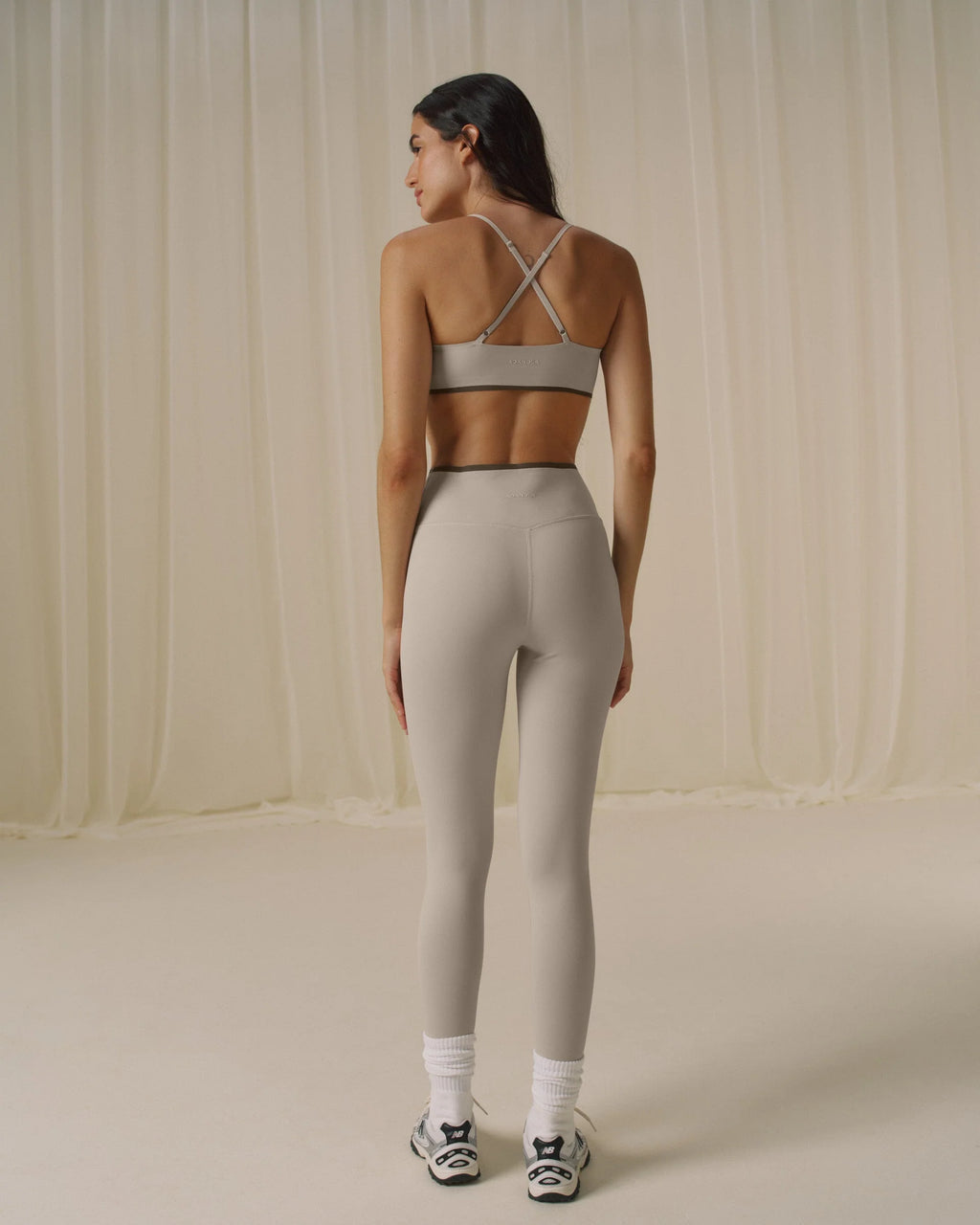 Bonded Contrast Leggings - Bone