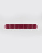 Brushed Checked Scarf - Berry Red
