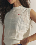 Jaquard Knit Vest Top - Marshmallow White