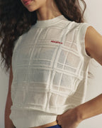 Jaquard Knit Vest Top - Marshmallow White