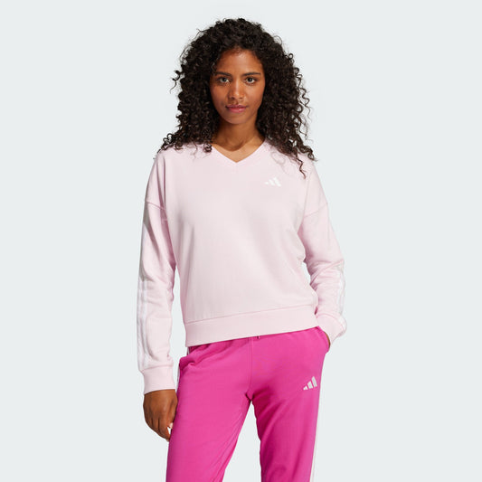 Women's adidas Essentials 3-Stripes French Terry V-neck Sweatshirt