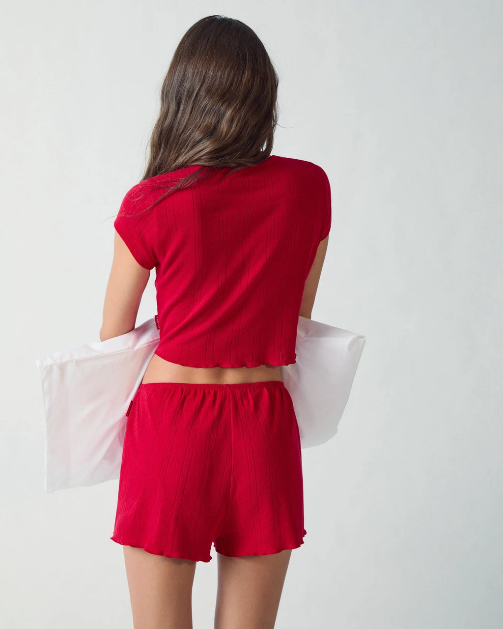 Pointelle Baby T-shirt - Classic Red